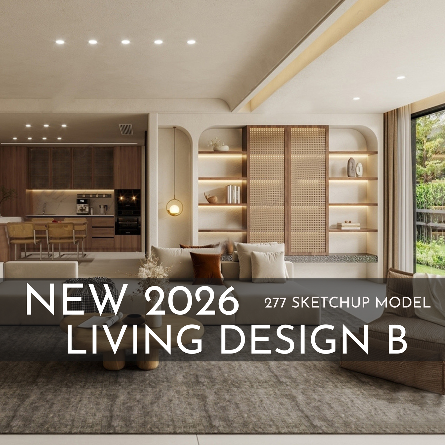 277 Living Room Design B SketchUp 3D Models | 2026 New Design | Interior Asset Pack