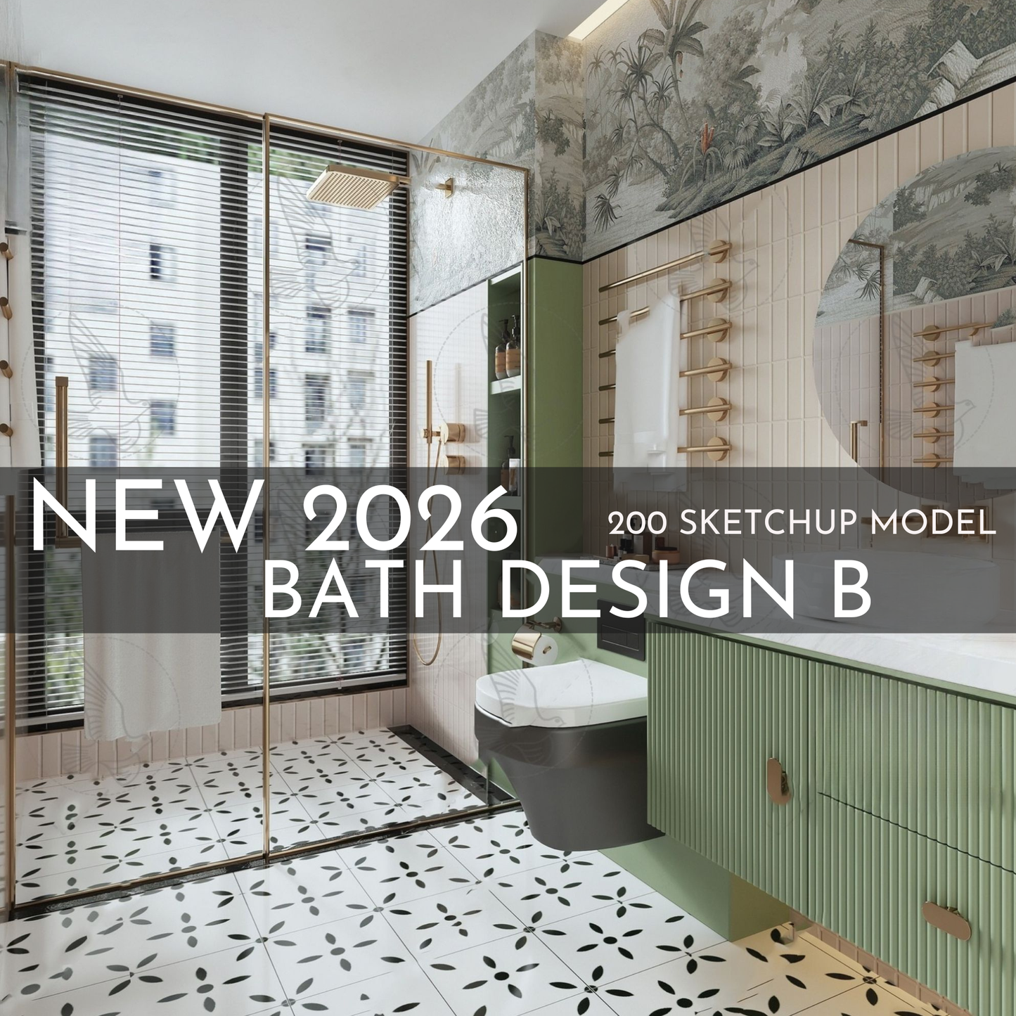 200 Bathroom SketchUp 3D Models | 2026 New Bath Design B | Interior Design Asset Pack