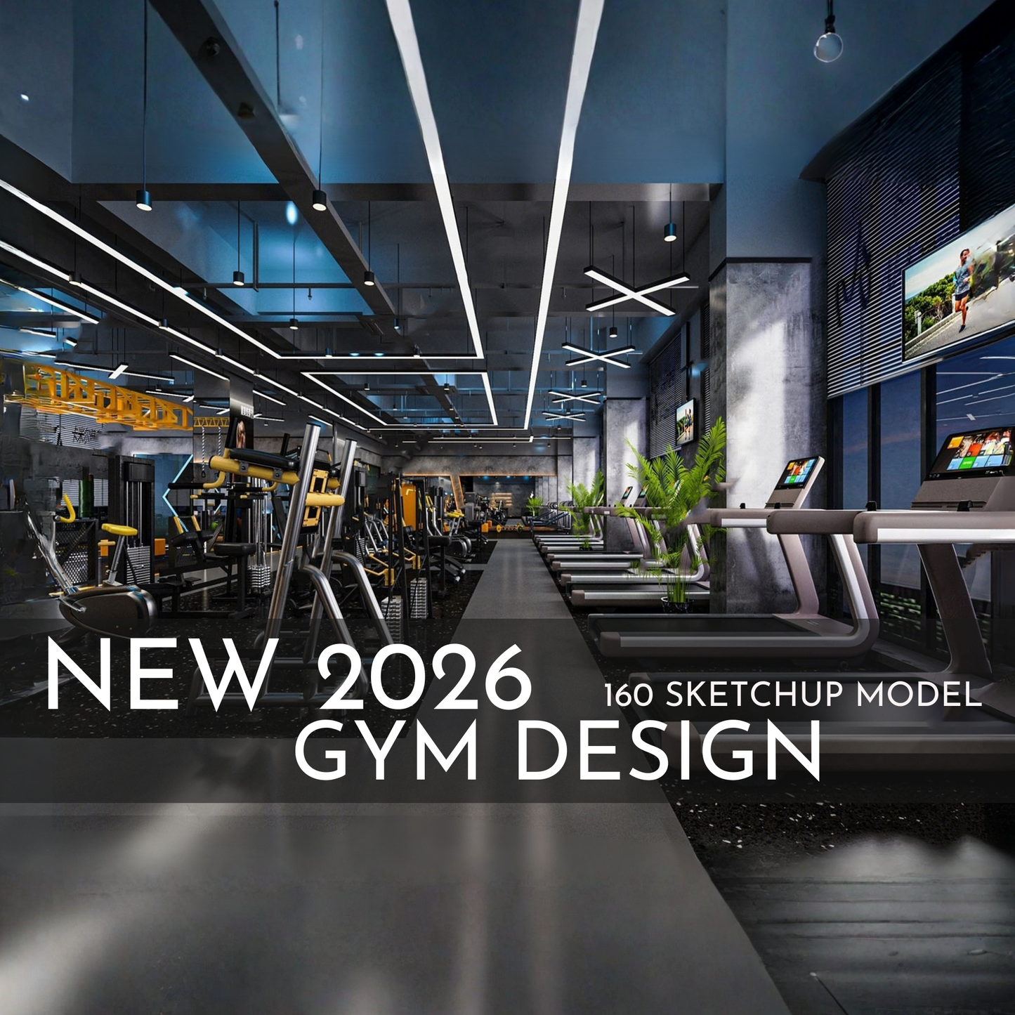 Gym Design | 160 SketchUp 3D Models | Commercial Interior Asset Full Bundle