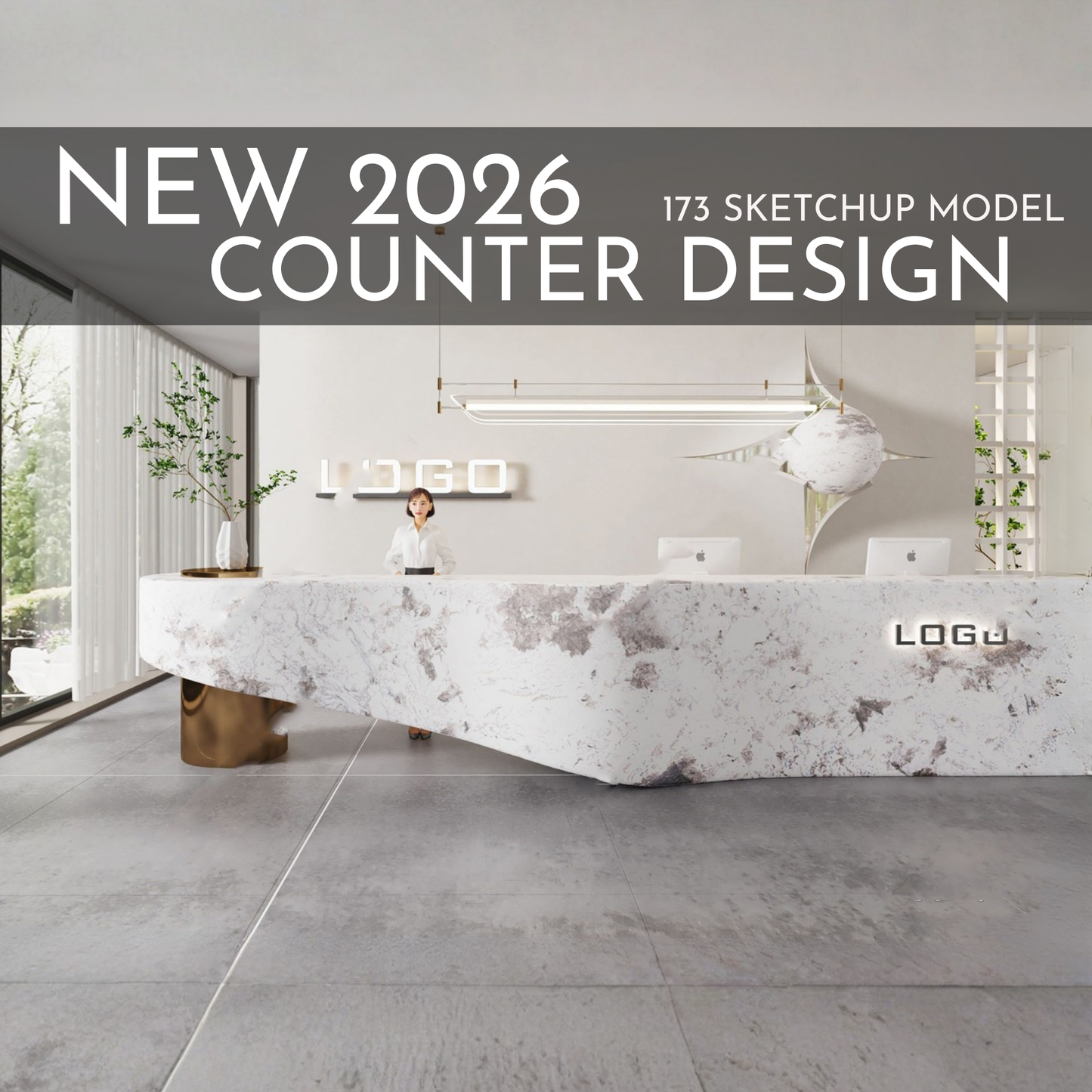 Counter Design | 173 SketchUp 3D Models | Commercial Interior Asset Full Bundle