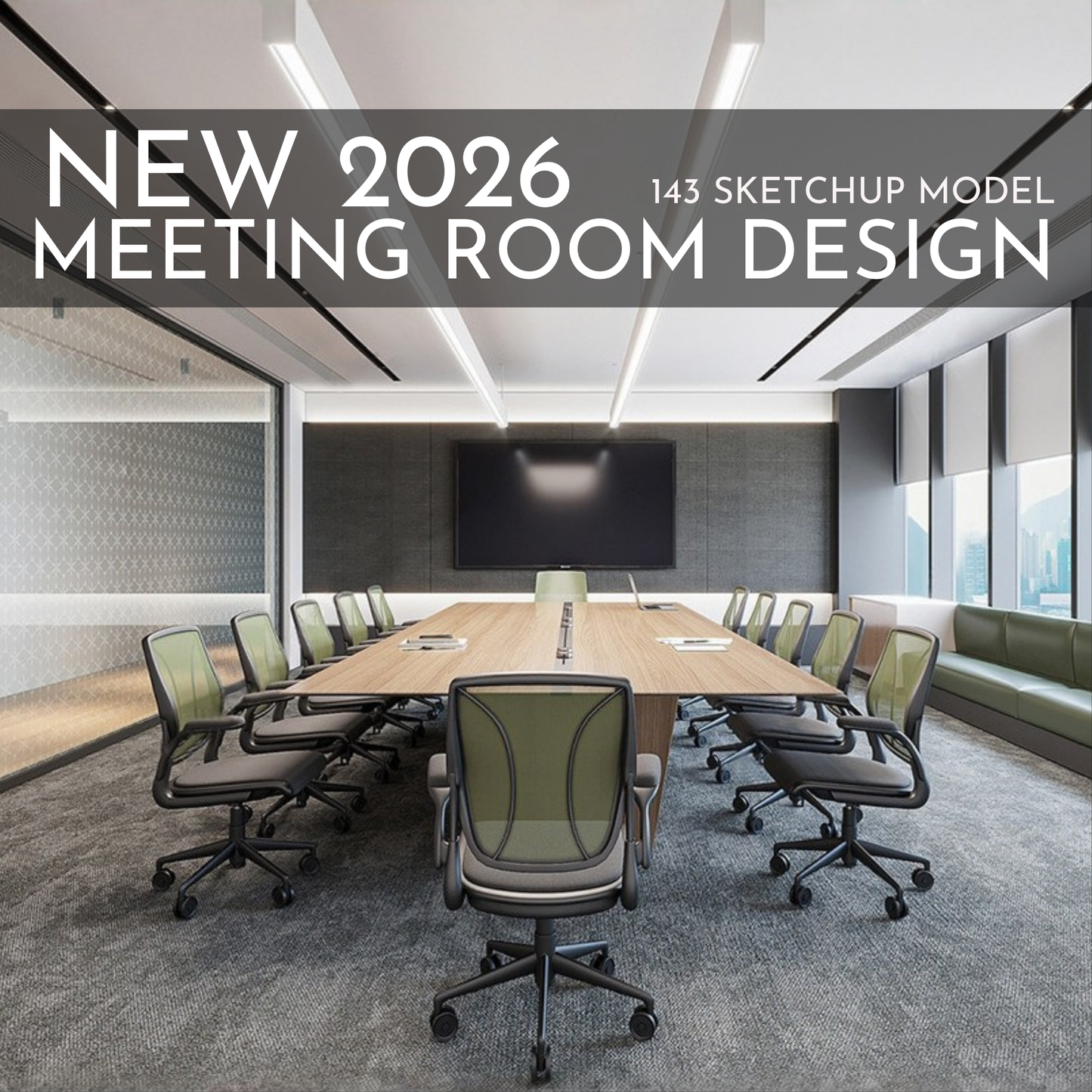 Meeting Room Design | 143 SketchUp 3D Models | Office Interior Asset Full Bundle