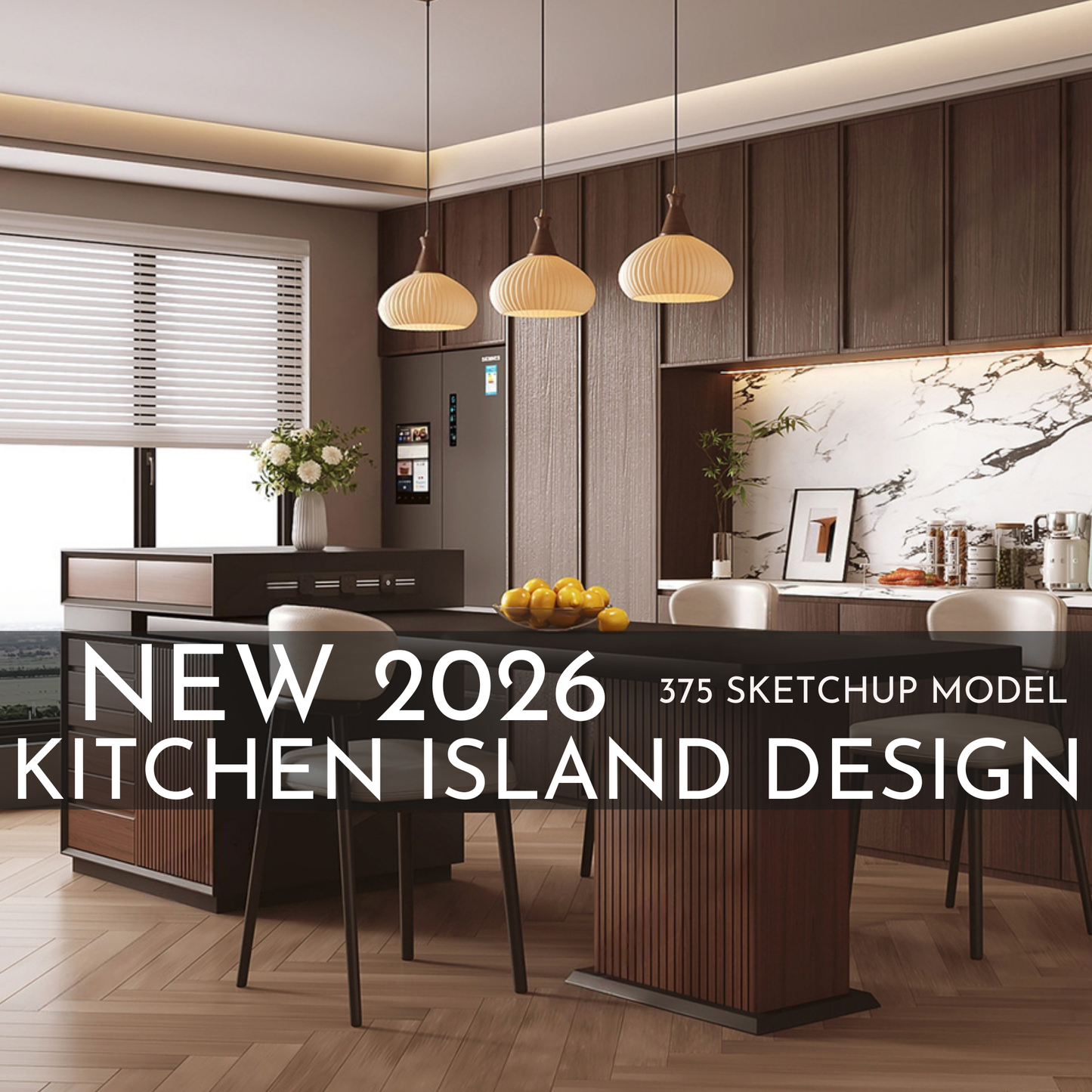 375 Kitchen Island SketchUp 3D Models | 2026 New Design | Interior Asset Pack