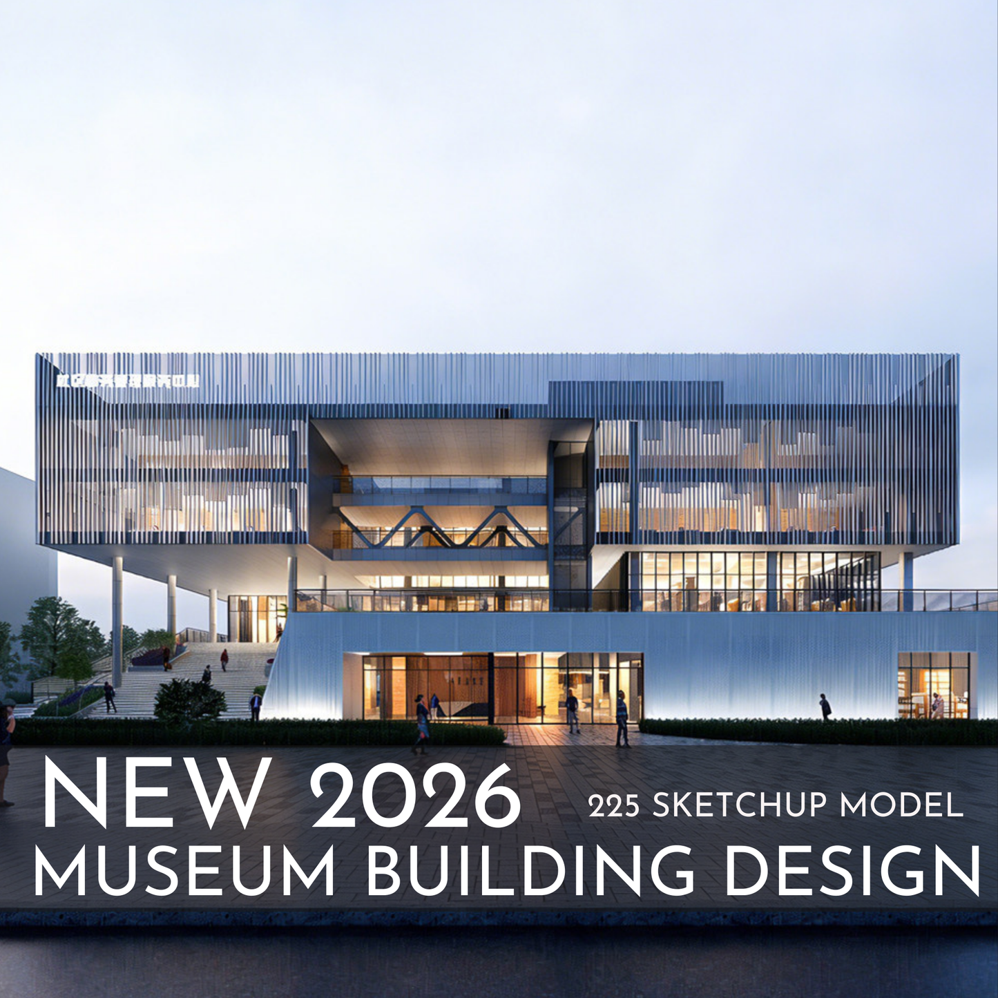225 Museum Building Design SketchUp 3D Models | 2026 New Design | Interior Asset Pack