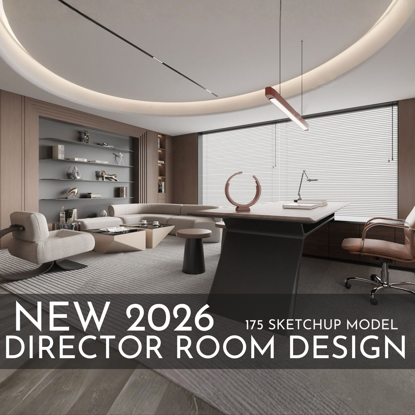Director Room Design | 175 SketchUp 3D Models | Office Interior Asset Full Bundle
