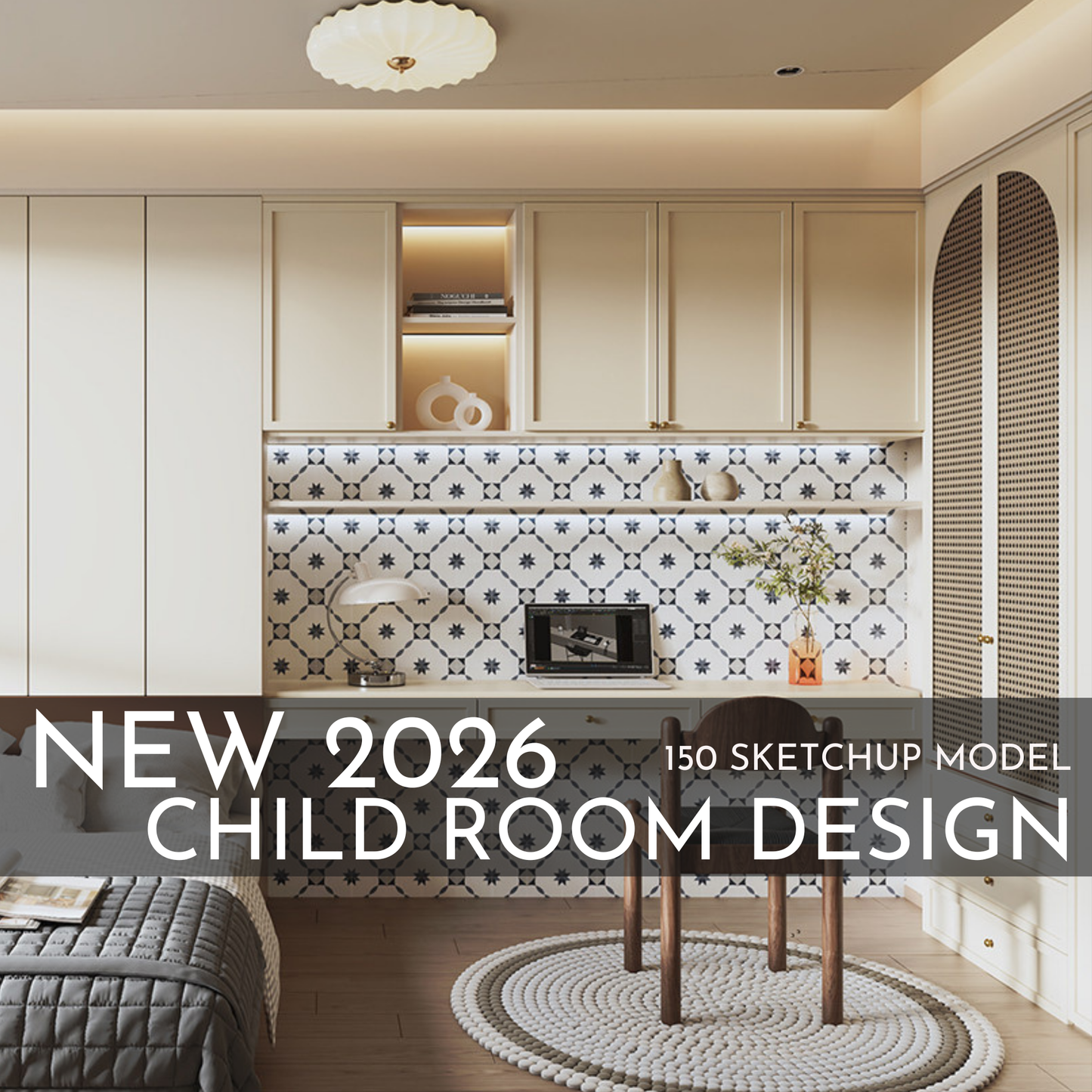 150 Child Study Room SketchUp 3D Models | 2026 New Interior Design Bundle