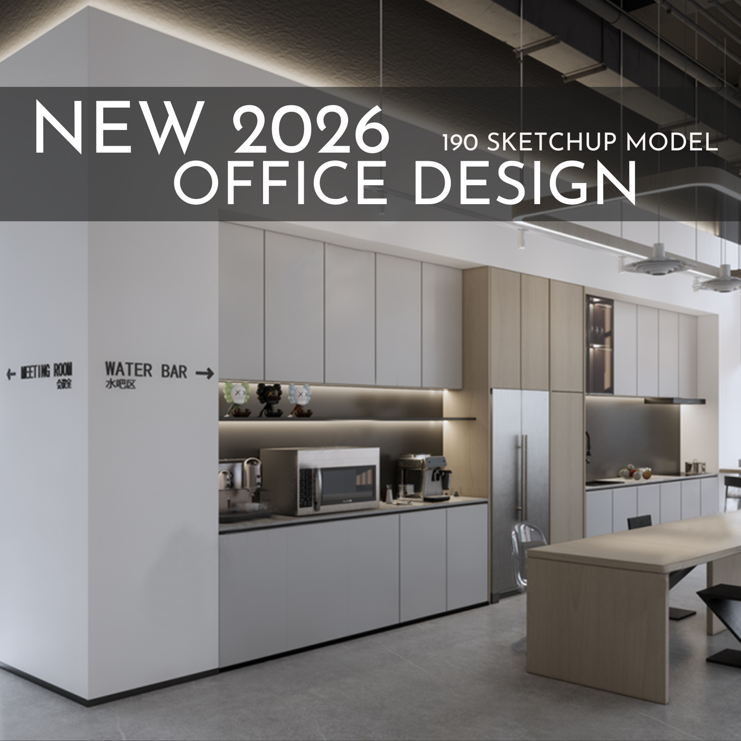 Office Design | 190 SketchUp 3D Models | Corporate Interior Asset Full Bundle