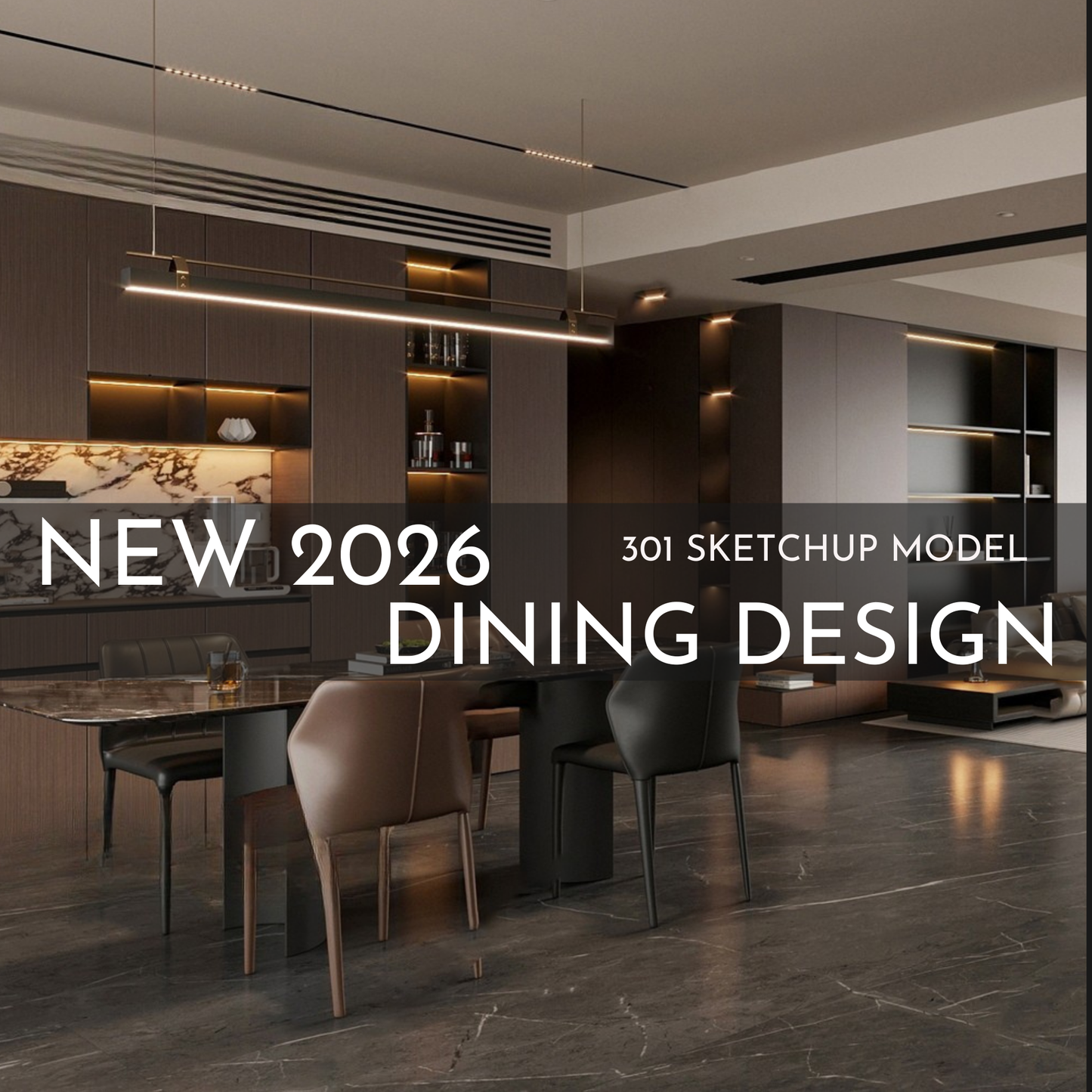2026 NEW Dining - 301 Sketchup 3D Model Interior Design Model