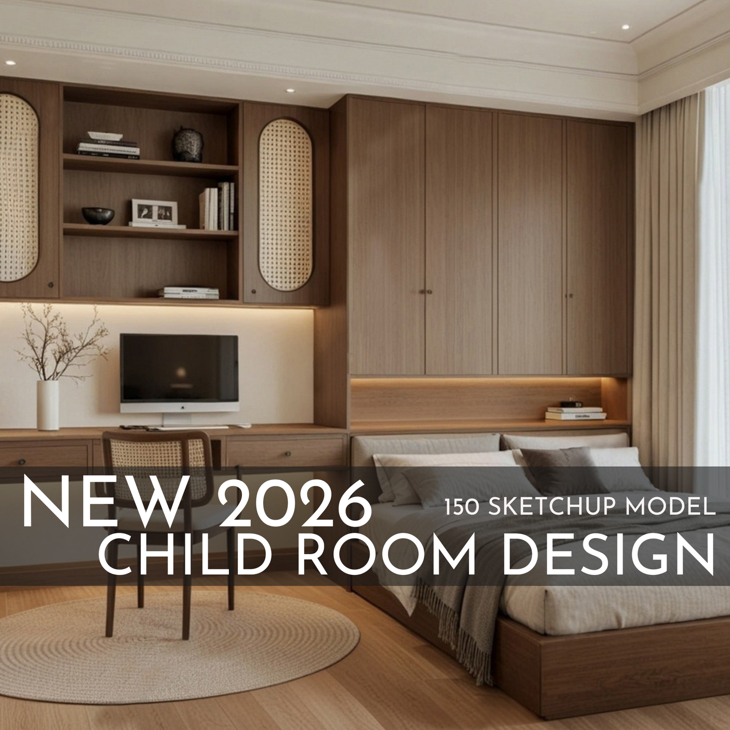 150 Child Study Room SketchUp 3D Models | 2026 New Interior Design Bundle