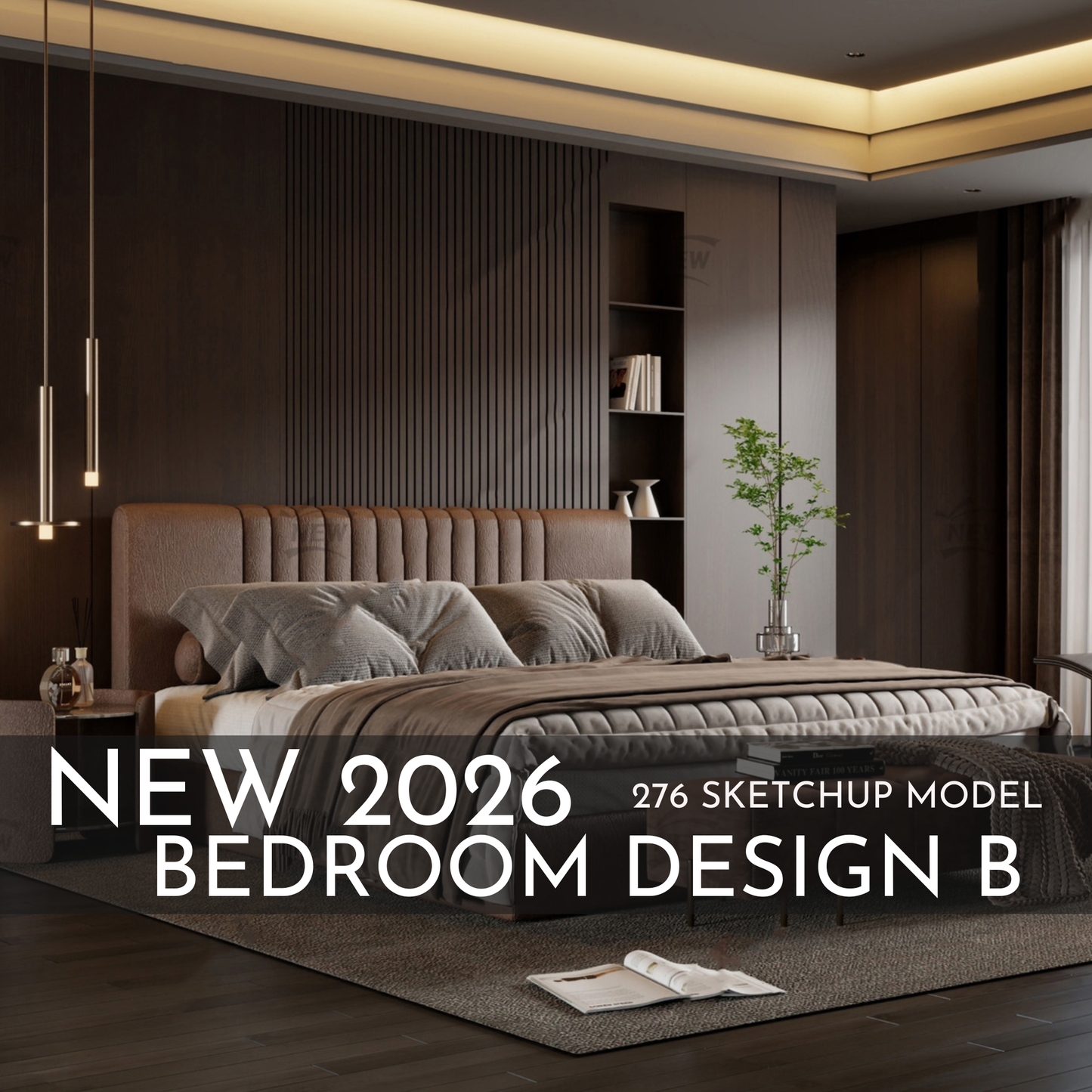 2026 New Bedroom Design B – 276 SketchUp 3D Models | Interior Asset Pack