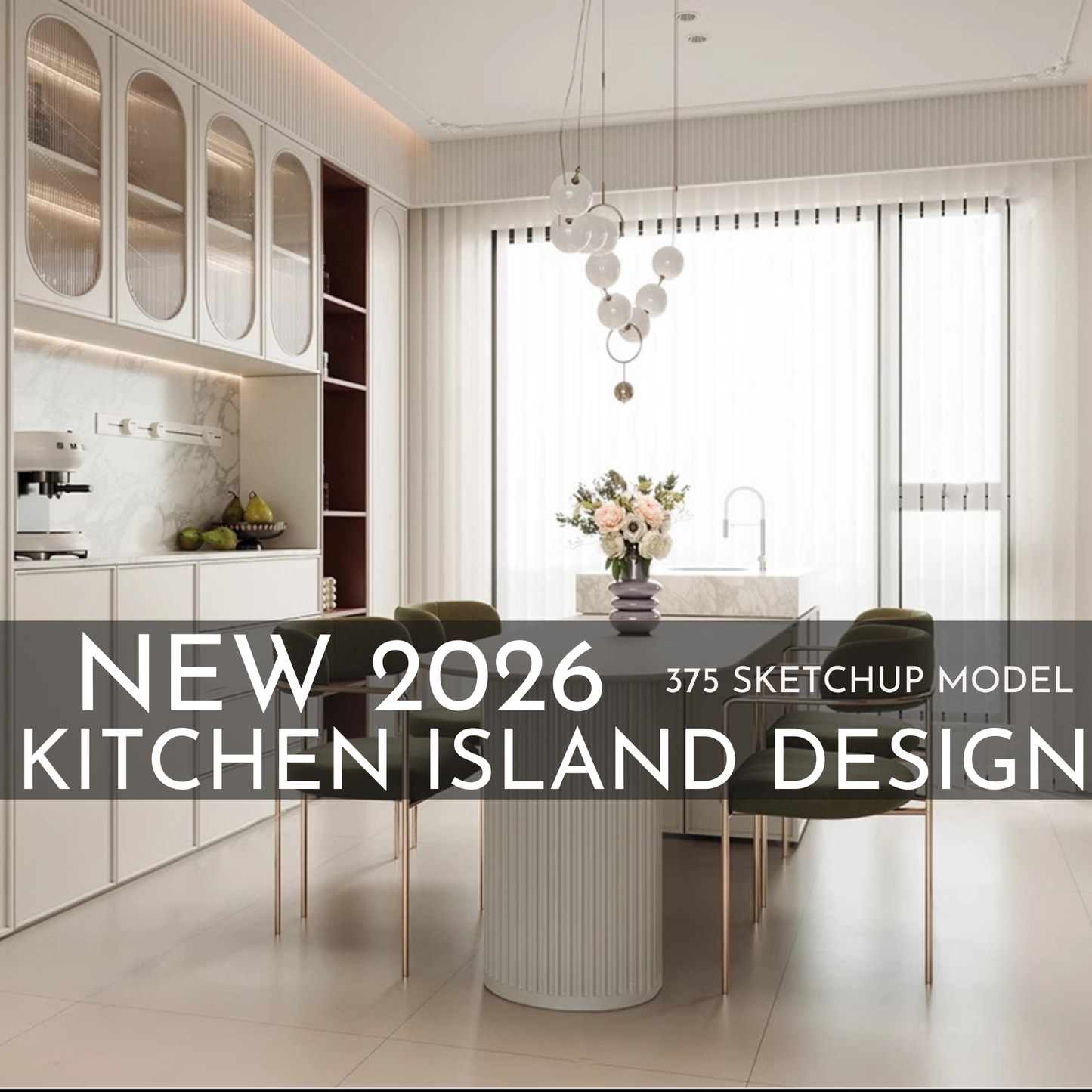 375 Kitchen Island SketchUp 3D Models | 2026 New Design | Interior Asset Pack