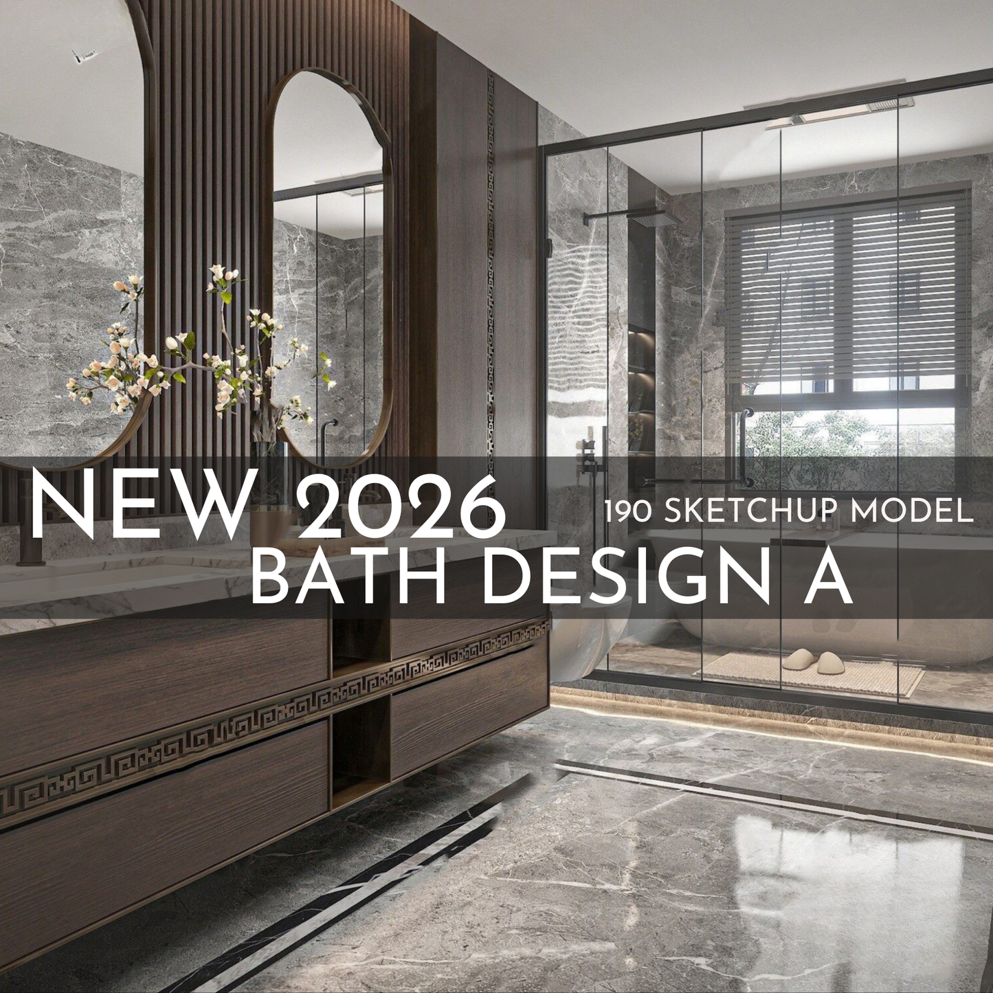 190 Bathroom SketchUp 3D Models | 2026 New Bath Design A | Interior Design Asset Pack