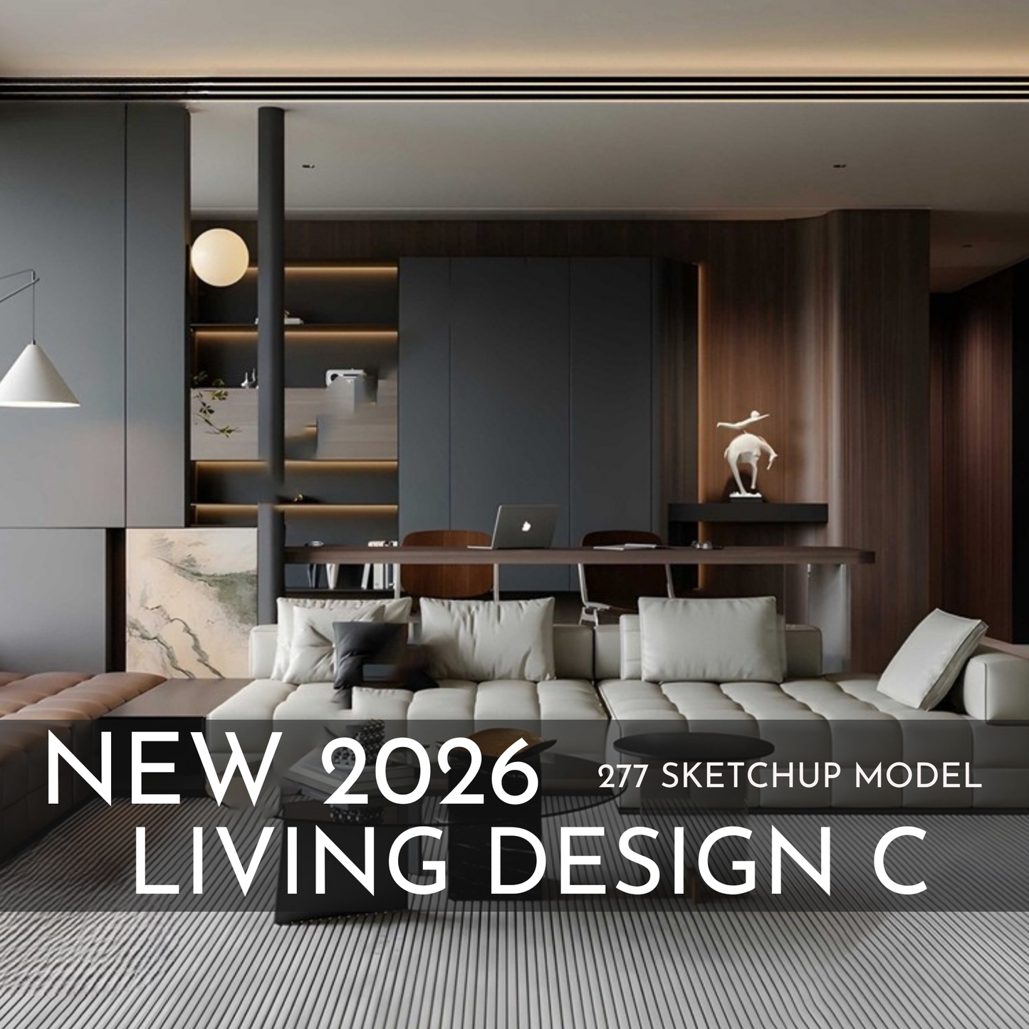 277 Living Room Design C SketchUp 3D Models | 2026 New Design | Interior Asset Pack