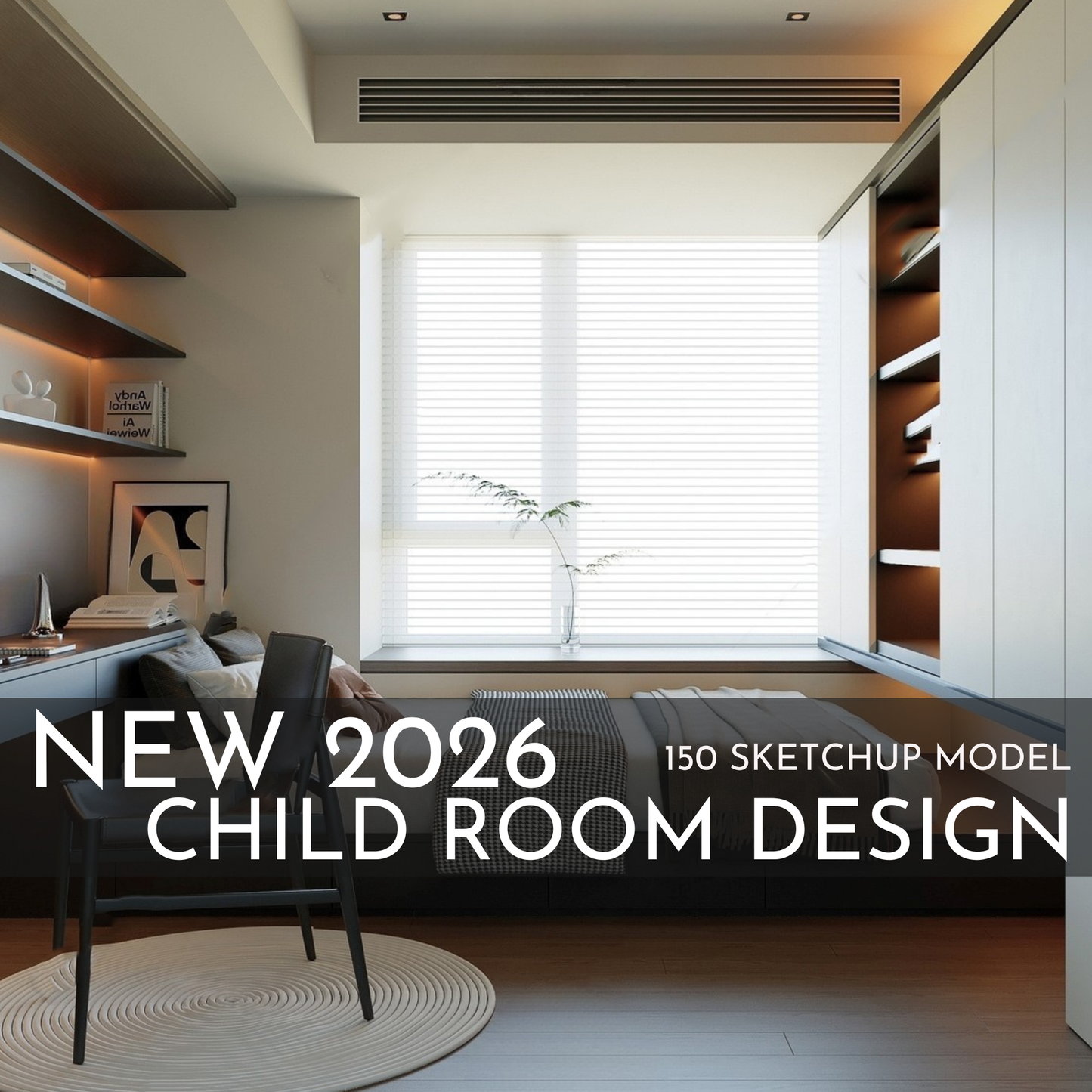150 Child Study Room SketchUp 3D Models | 2026 New Interior Design Bundle