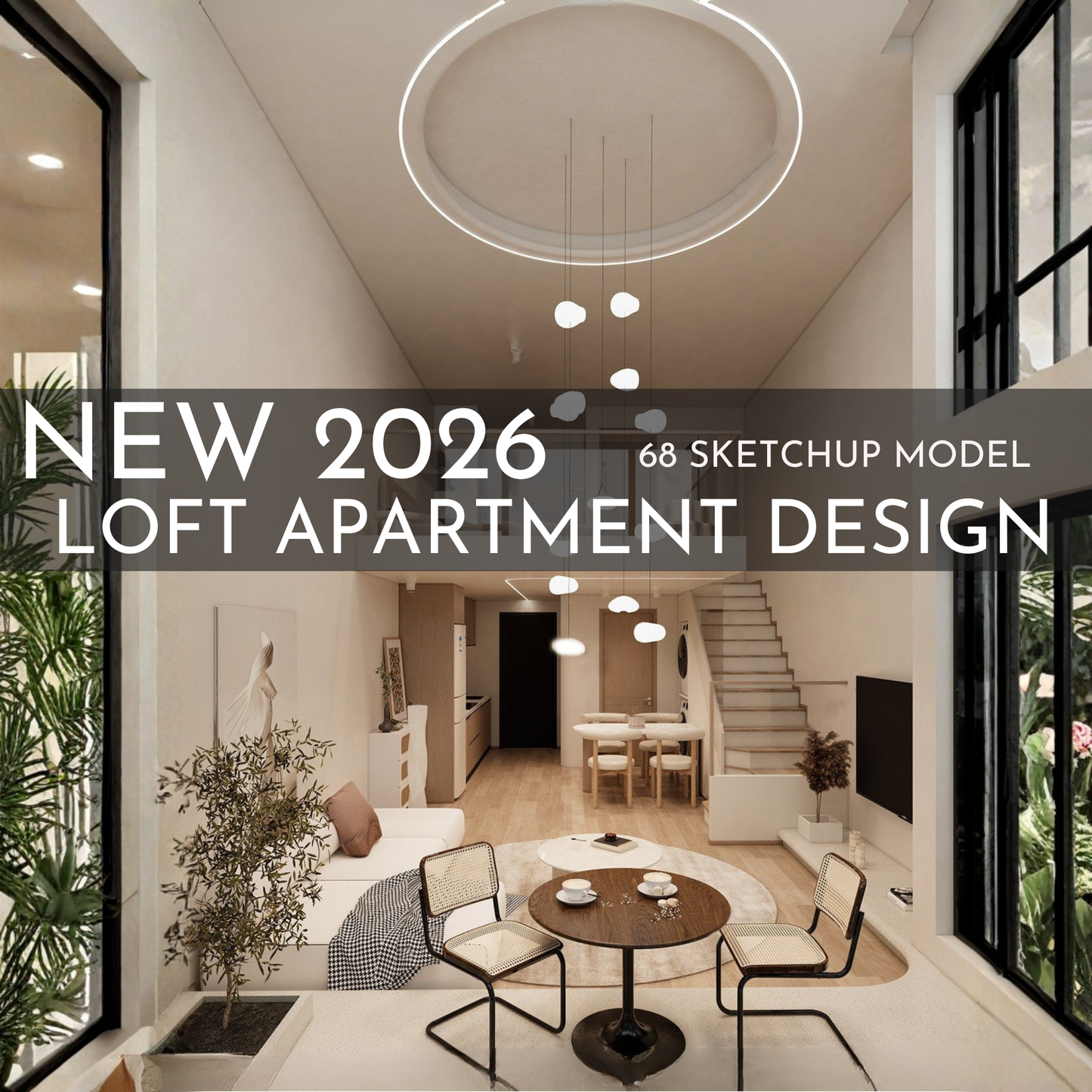 68 Loft Apartment SketchUp 3D Models | Modern Interior Asset Pack