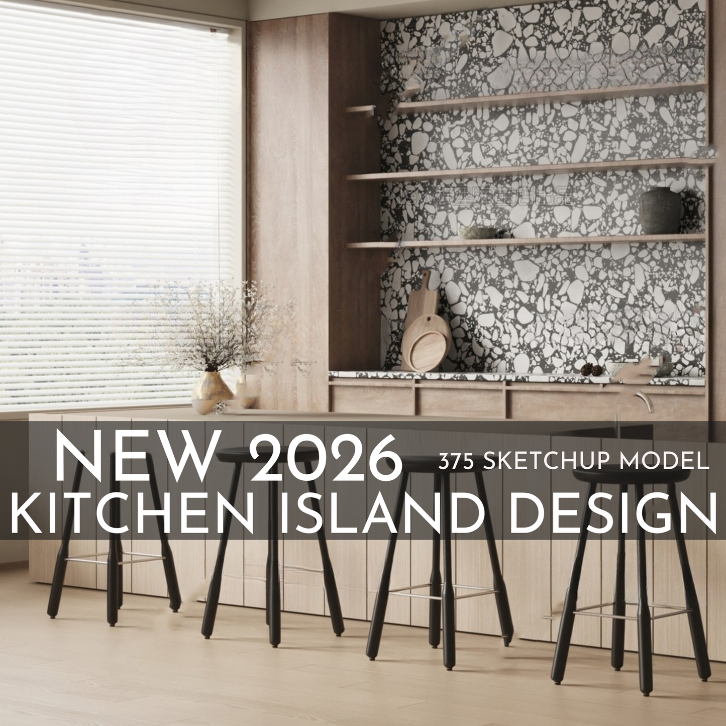 375 Kitchen Island SketchUp 3D Models | 2026 New Design | Interior Asset Pack