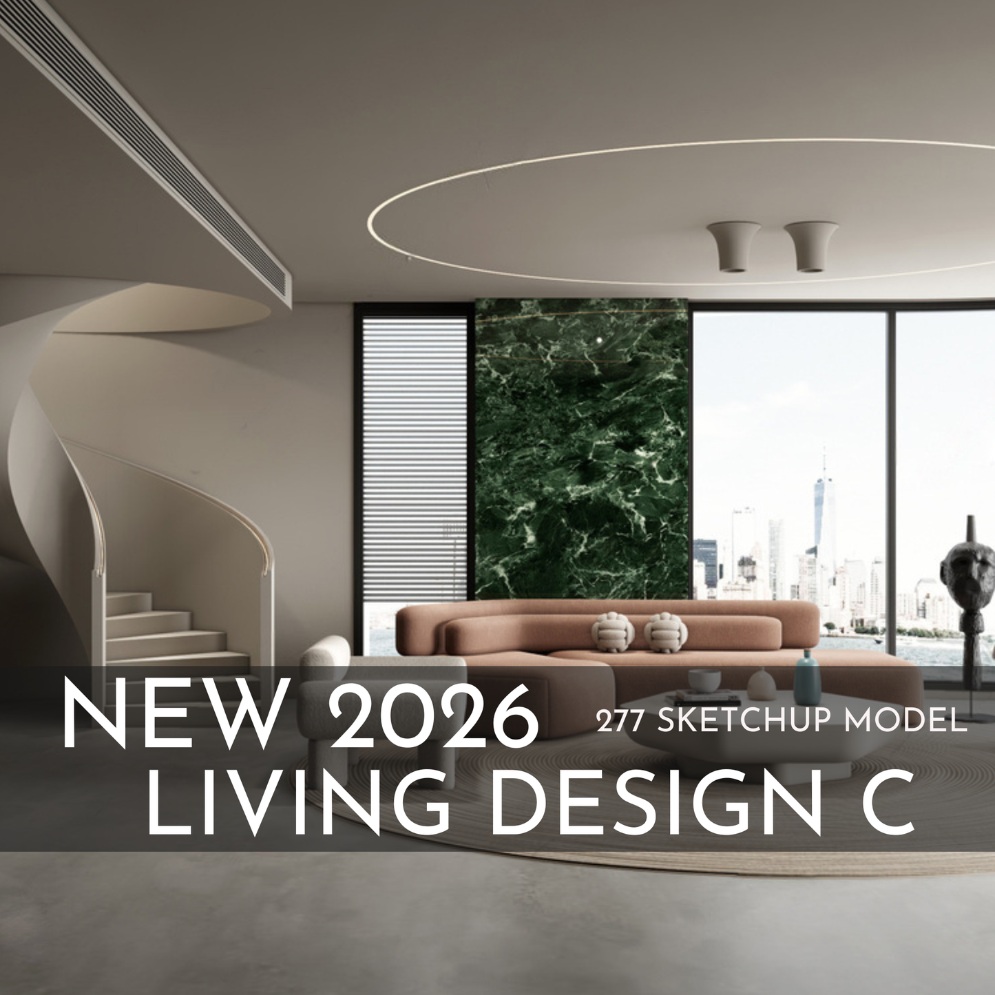 277 Living Room Design C SketchUp 3D Models | 2026 New Design | Interior Asset Pack